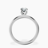 10kt White Gold Matilda Leaf Petal Solitaire Lab Diamond Ring side right image one