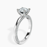 9ct White Gold Edith Lab Diamond Studded Petite Solitaire Lab Diamond Ring standing product image one