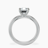 9ct White Gold Edith Lab Diamond Studded Petite Solitaire Lab Diamond Ring side right image one