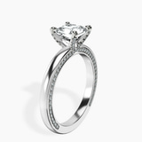 10kt White Gold Edith Lab Diamond Studded Petite Solitaire Lab Diamond Ring standing product image one
