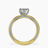 10kt Yellow Gold Edith Lab Diamond Studded Petite Solitaire Lab Diamond Ring side right image one