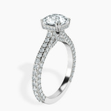 Platinum Eternia Criss Cross Side Halo Lab Diamond Ring standing product image one
