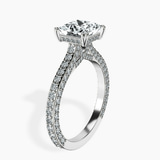 10kt White Gold Eternia Criss Cross Side Halo Lab Diamond Ring standing product image one