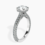 Platinum Eternia Criss Cross Side Halo Lab Diamond Ring standing product image one