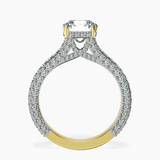 18kt Yellow Gold Eternia Criss Cross Side Halo Lab Diamond Ring side right image one