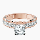 18kt Rose Gold Regalia Milgrain Lab Diamond Ring front image