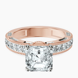 14kt Rose Gold Regalia Milgrain Lab Diamond Ring front image