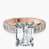 14kt Rose Gold Regalia Milgrain Lab Diamond Ring front image