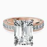 18kt Rose Gold Regalia Milgrain Lab Diamond Ring front image