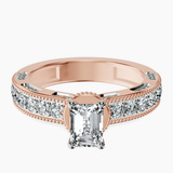 18kt Rose Gold Regalia Milgrain Lab Diamond Ring front image