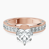 14kt Rose Gold Regalia Milgrain Lab Diamond Ring front image