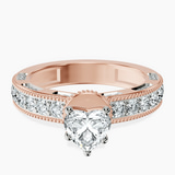 18kt Rose Gold Regalia Milgrain Lab Diamond Ring front image