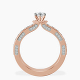 14kt Rose Gold Regalia Milgrain Lab Diamond Ring side right image one