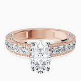 18kt Rose Gold Regalia Milgrain Lab Diamond Ring front image