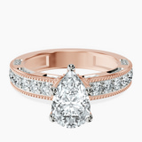 18kt Rose Gold Regalia Milgrain Lab Diamond Ring front image