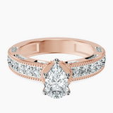 14kt Rose Gold Regalia Milgrain Lab Diamond Ring front image