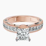 18kt Rose Gold Regalia Milgrain Lab Diamond Ring front image