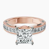 14ct Rose Gold Regalia Milgrain Lab Diamond Ring front image