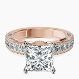 18kt Rose Gold Regalia Milgrain Lab Diamond Ring front image