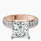 14kt Rose Gold Regalia Milgrain Lab Diamond Ring front image