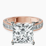 14kt Rose Gold Regalia Milgrain Lab Diamond Ring front image
