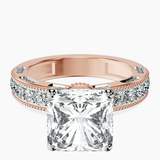 18kt Rose Gold Regalia Milgrain Lab Diamond Ring front image