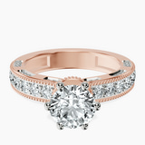 14kt Rose Gold Regalia Milgrain Lab Diamond Ring front image