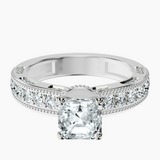 18kt White Gold Regalia Milgrain Lab Diamond Ring front image
