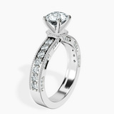 18kt White Gold Regalia Milgrain Lab Diamond Ring standing product image one