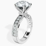 18kt White Gold Regalia Milgrain Lab Diamond Ring standing product image one