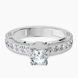 18kt White Gold Regalia Milgrain Lab Diamond Ring front image