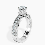 18kt White Gold Regalia Milgrain Lab Diamond Ring standing product image one