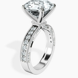 10kt White Gold Regalia Milgrain Lab Diamond Ring standing product image one