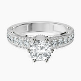 18kt White Gold Regalia Milgrain Lab Diamond Ring front image
