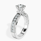 18kt White Gold Regalia Milgrain Lab Diamond Ring standing product image one