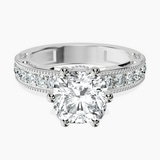 18kt White Gold Regalia Milgrain Lab Diamond Ring front image