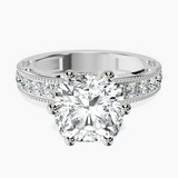 10kt White Gold Regalia Milgrain Lab Diamond Ring front image