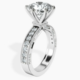 Platinum Regalia Milgrain Lab Diamond Ring standing product image one