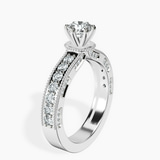 14kt White Gold Regalia Milgrain Lab Diamond Ring standing product image one