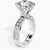 Platinum Regalia Milgrain Lab Diamond Ring standing product image one