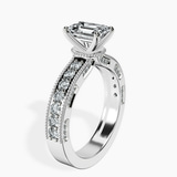 10kt White Gold Regalia Milgrain Lab Diamond Ring standing product image one