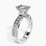 Platinum Regalia Milgrain Lab Diamond Ring standing product image one