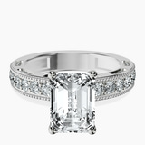 Platinum Regalia Milgrain Lab Diamond Ring front image