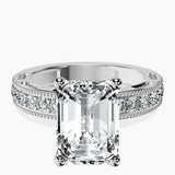 10kt White Gold Regalia Milgrain Lab Diamond Ring front image