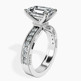 10kt White Gold Regalia Milgrain Lab Diamond Ring standing product image one