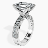 Platinum Regalia Milgrain Lab Diamond Ring standing product image one