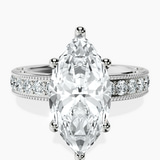 Platinum Regalia Milgrain Lab Diamond Ring front image