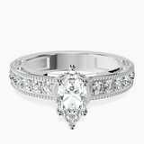 Platinum Regalia Milgrain Lab Diamond Ring front image