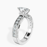 Platinum Regalia Milgrain Lab Diamond Ring standing product image one