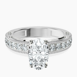 10kt White Gold Regalia Milgrain Lab Diamond Ring front image